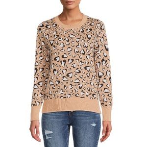 NWT Women’s Crewneck Leopard Sweater from Time and Tru